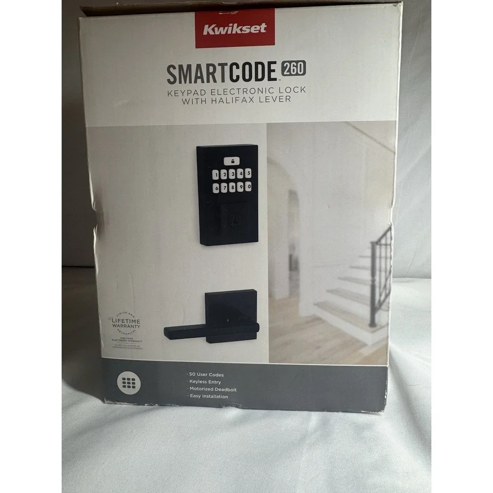 Kwikset SmartCode 260 Keypad Electronic Lock Halifax Lever & SmartKey